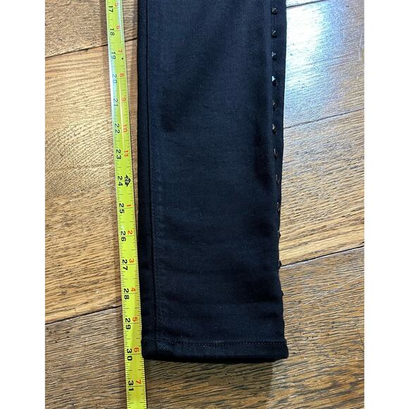 Hudson Nico Mid Rise Super Skinny Black Studded Detail Distressed Sz 27 NWOT - Picture 6 of 10